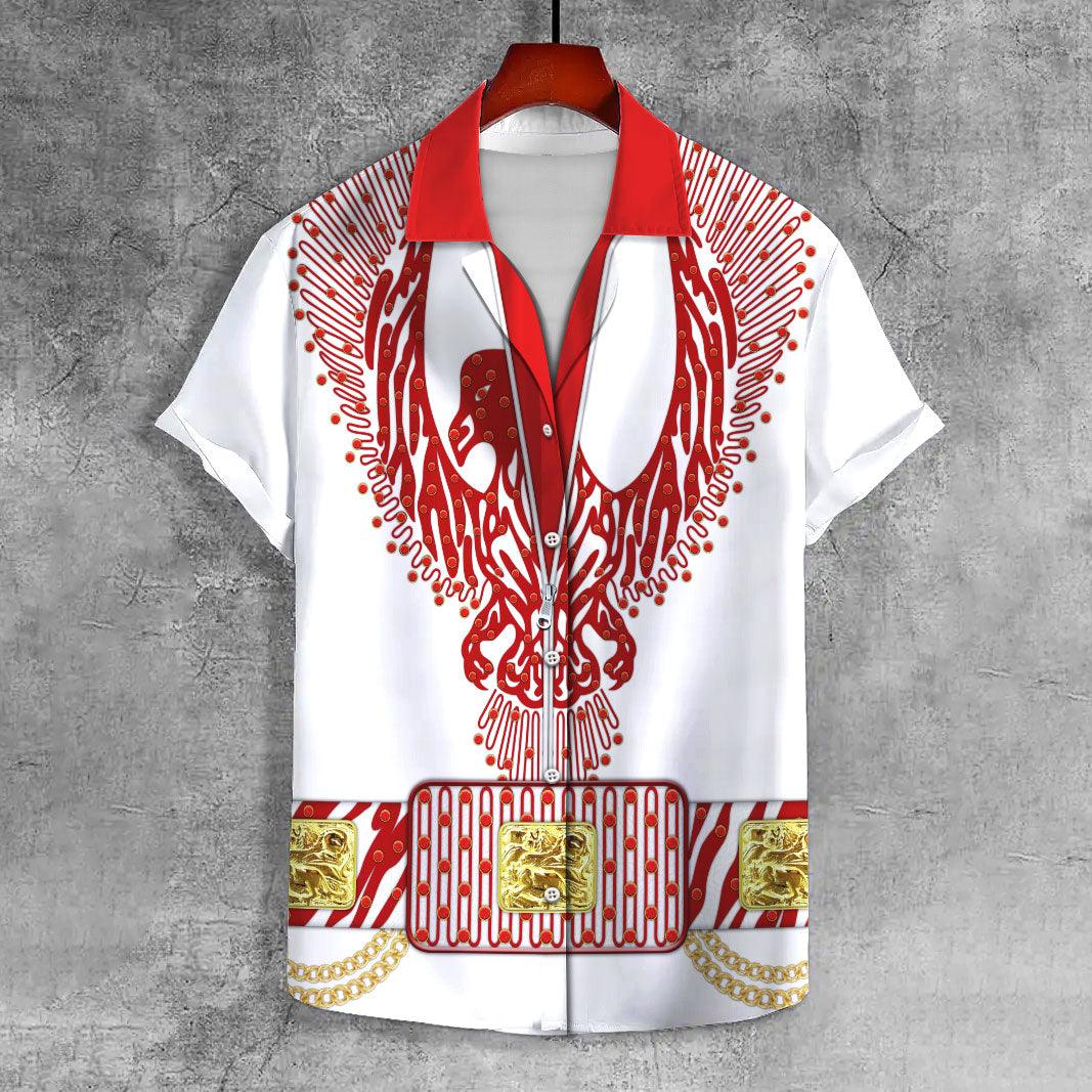 Gearhomie Elvis Red Phoenix UNISEX CASUAL HAWAIIAN SHIRT - Gearhomie.com