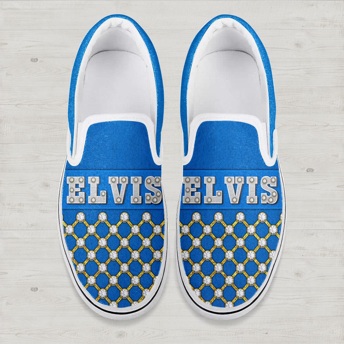 Gearhomie Elvis Slip On Shoes Blue Suede - Gearhomie.com
