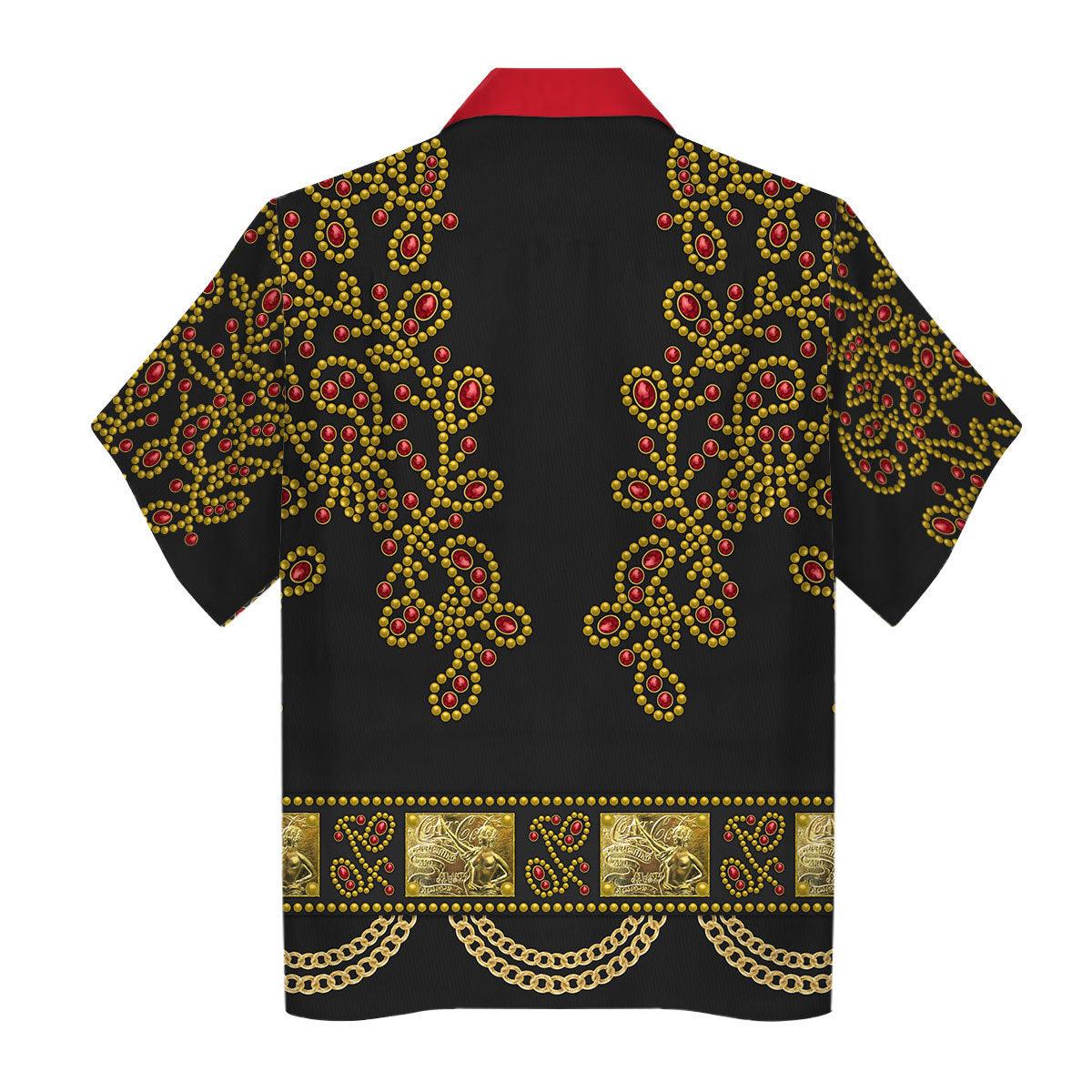 Gearhomie Elvis Spanish Flower - Black With Red Stones Costume Hoodie Sweatshirt T-Shirt Sweatpants - Gearhomie.com