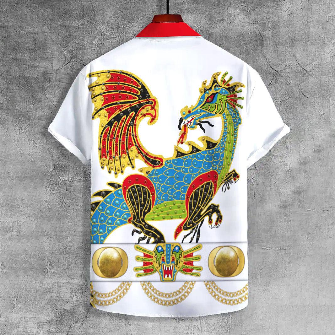 CustomsPig Elvis The Dragon UNISEX CASUAL HAWAIIAN SHIRT - CustomsPig.com