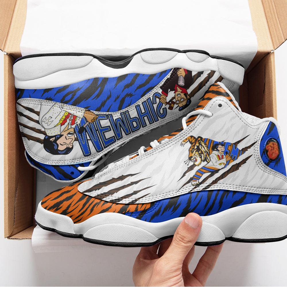 Gearhomie Elvis Tiger Art Unisex AJ13 Shoes White - Gearhomie.com