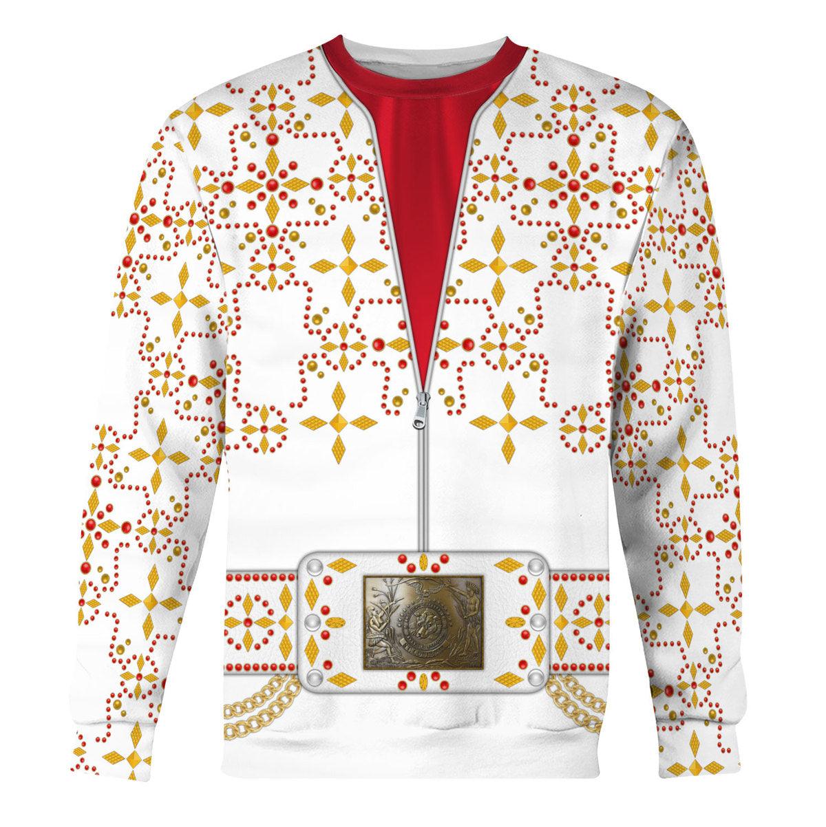 Gearhomie Elvis White Conquistador Costume Hoodie Sweatshirt T-Shirt Sweatpants - Gearhomie.com