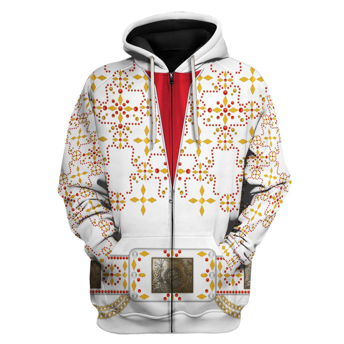 Gearhomie Elvis White Conquistador Costume Hoodie Sweatshirt T-Shirt Sweatpants - Gearhomie.com