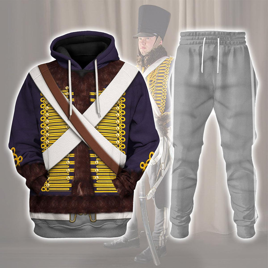 Gearhomie English Hussar-Campaign Dress (1806-1815) Uniform All Over Print Hoodie Sweatshirt T-Shirt Tracksuit - Gearhomie.com