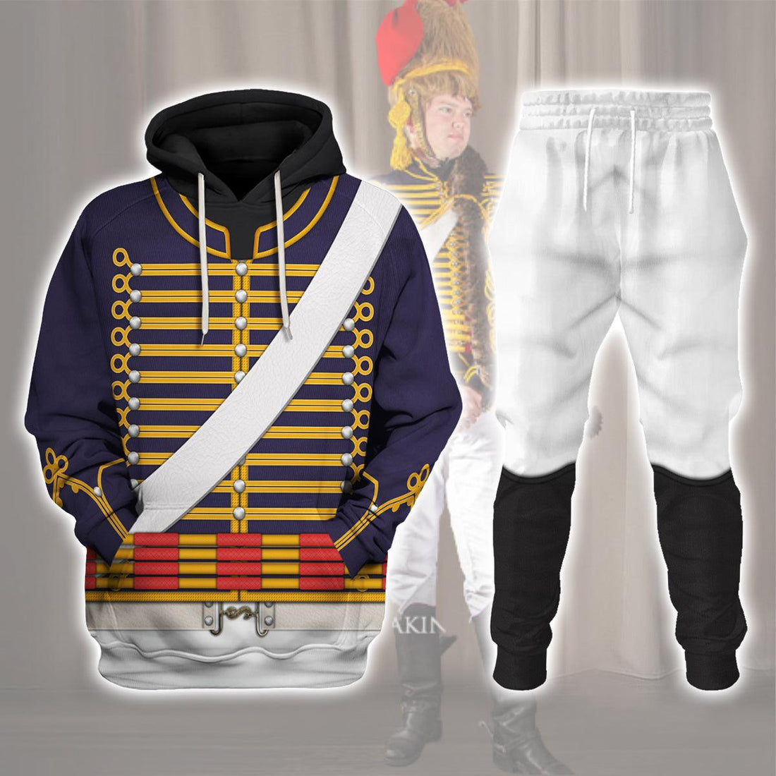 Gearhomie English Hussar-Full Dress (1806-1815) Uniform All Over Print Hoodie Sweatshirt T-Shirt Tracksuit - Gearhomie.com