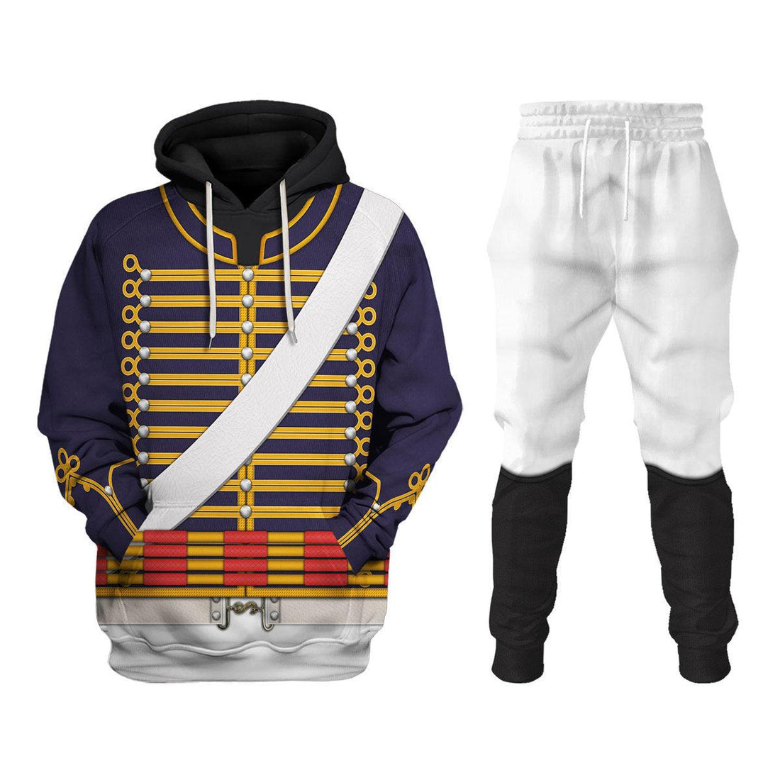Gearhomie English Hussar-Full Dress (1806-1815) Uniform All Over Print Hoodie Sweatshirt T-Shirt Tracksuit - Gearhomie.com