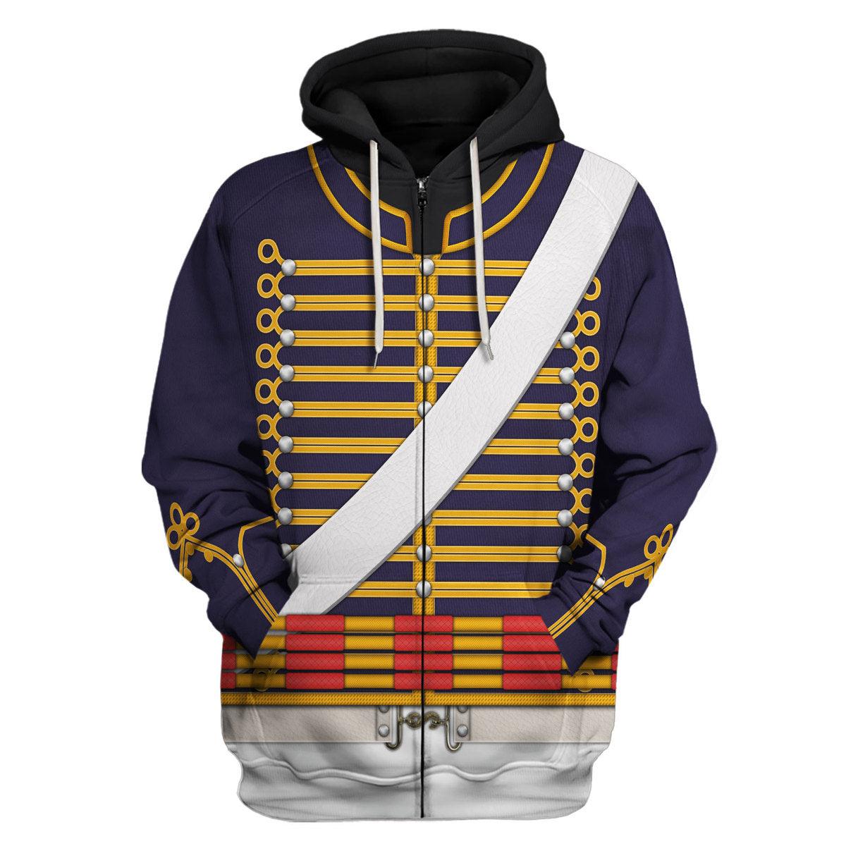 Gearhomie English Hussar-Full Dress (1806-1815) Uniform All Over Print Hoodie Sweatshirt T-Shirt Tracksuit - Gearhomie.com