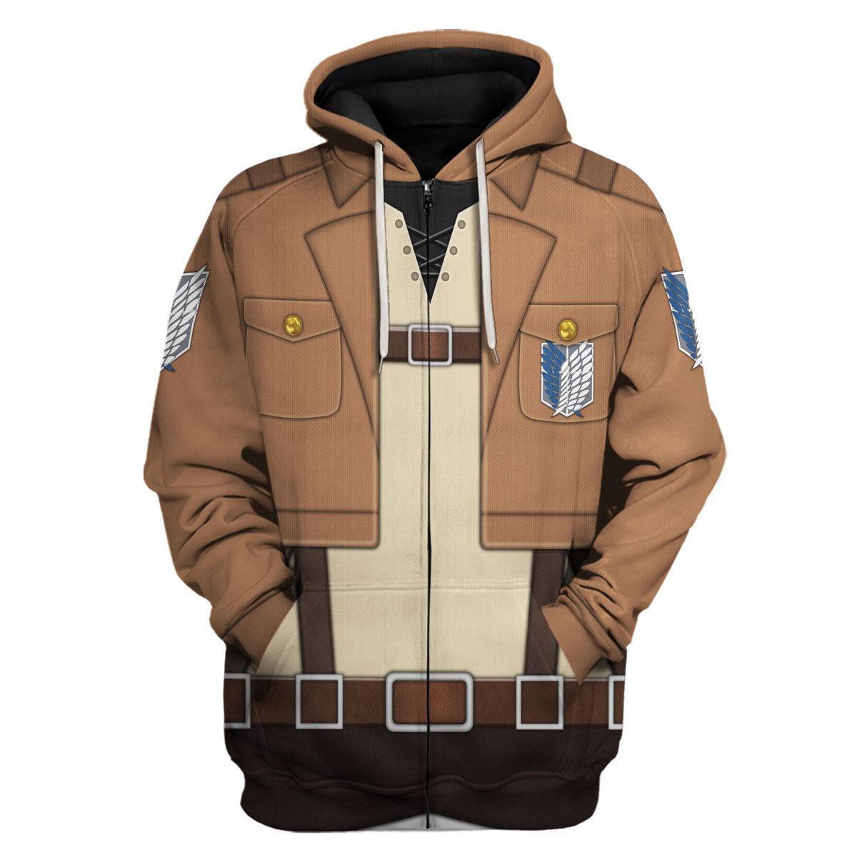 Gearhomie Eren Yeager Costume Hoodie Sweatshirt T-Shirt Sweatpants - Gearhomie.com