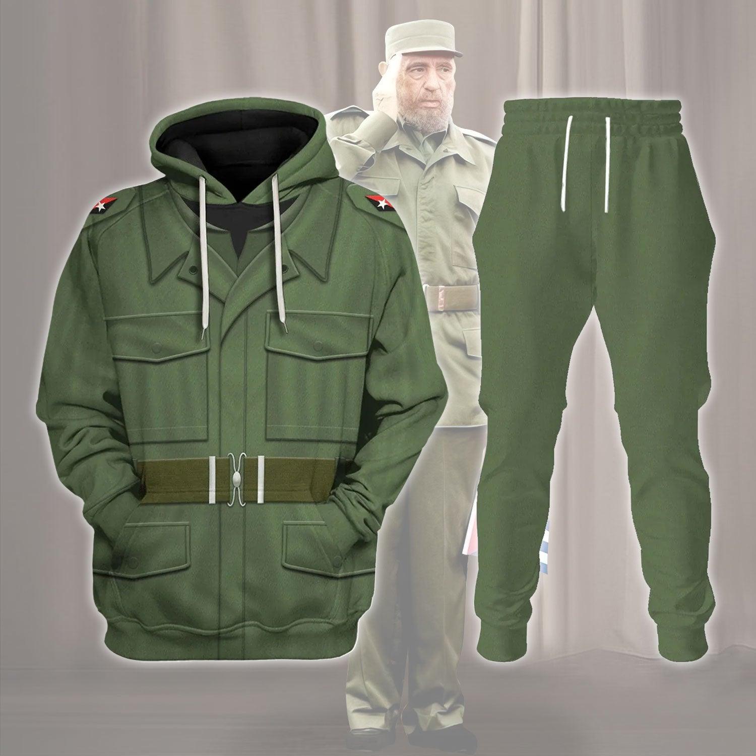 Gearhomie Fidel Castro Costume Hoodie Sweatshirt T-Shirt Tracksuit - Gearhomie.com