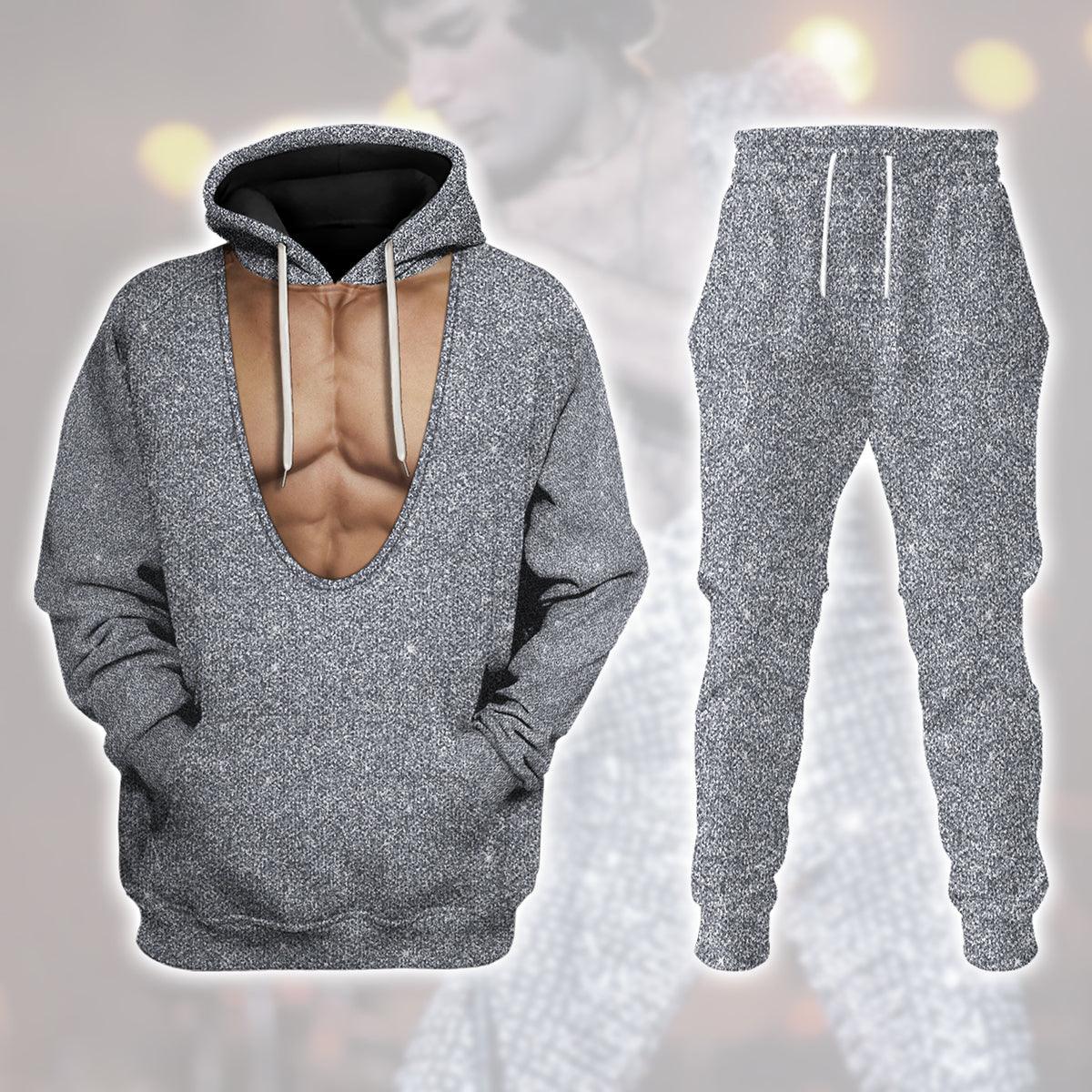 Gearhomie Freddie Mercury Sparkly Silver Sequined Bodysuit Costume Hoodie Sweatshirt T-Shirt Tracksuit - Gearhomie.com