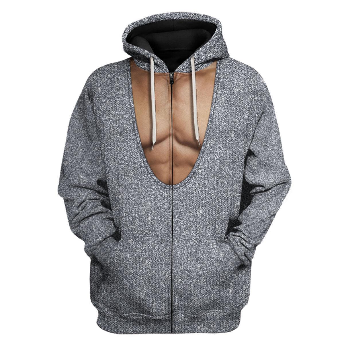 Gearhomie Freddie Mercury Sparkly Silver Sequined Bodysuit Costume Hoodie Sweatshirt T-Shirt Tracksuit - Gearhomie.com