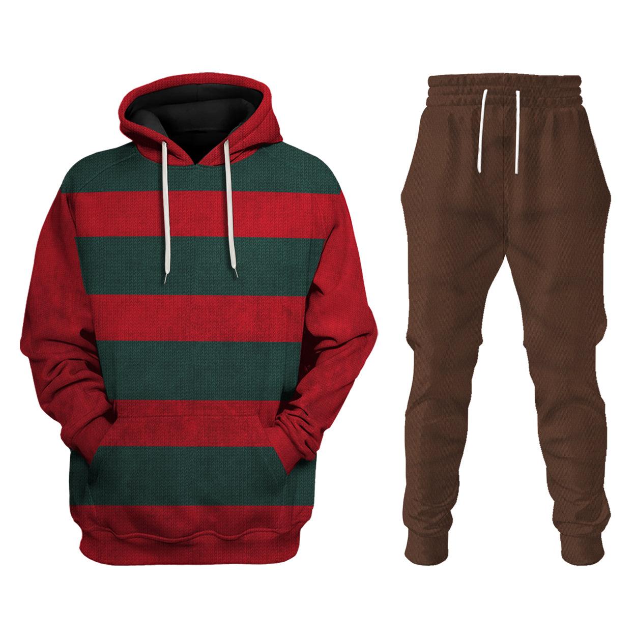 Gearhomie Freddy Krueger Costume Hoodie Sweatshirt T-Shirt Tracksuit - Gearhomie.com