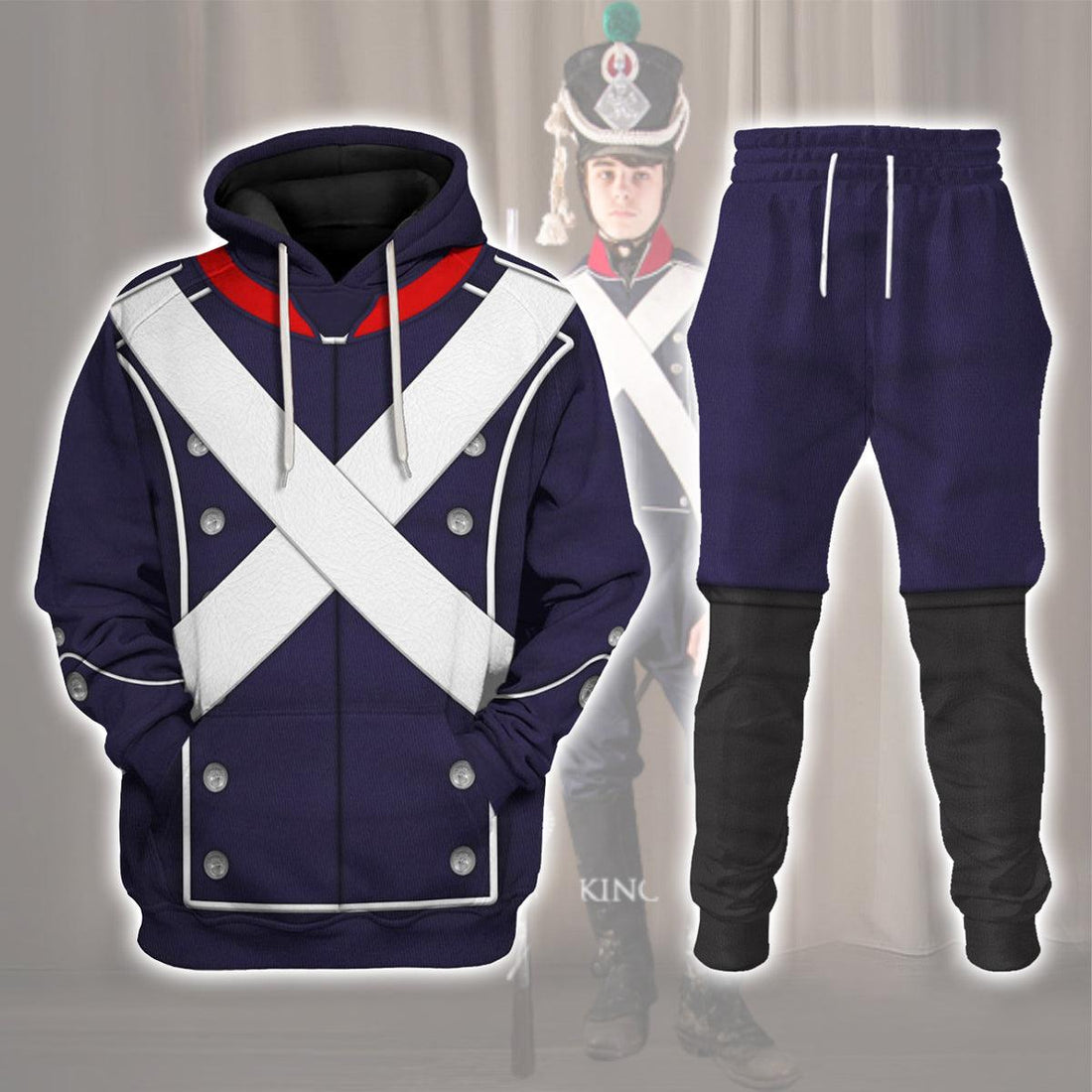 Gearhomie French Light Infantry-1812-1815 Uniform All Over Print Hoodie Sweatshirt T-Shirt Tracksuit - DucG