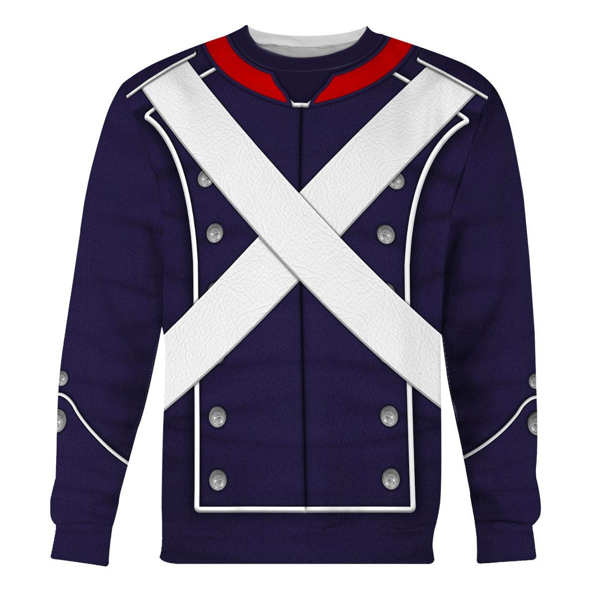 Gearhomie French Light Infantry-1812-1815 Uniform All Over Print Hoodie Sweatshirt T-Shirt Tracksuit - DucG