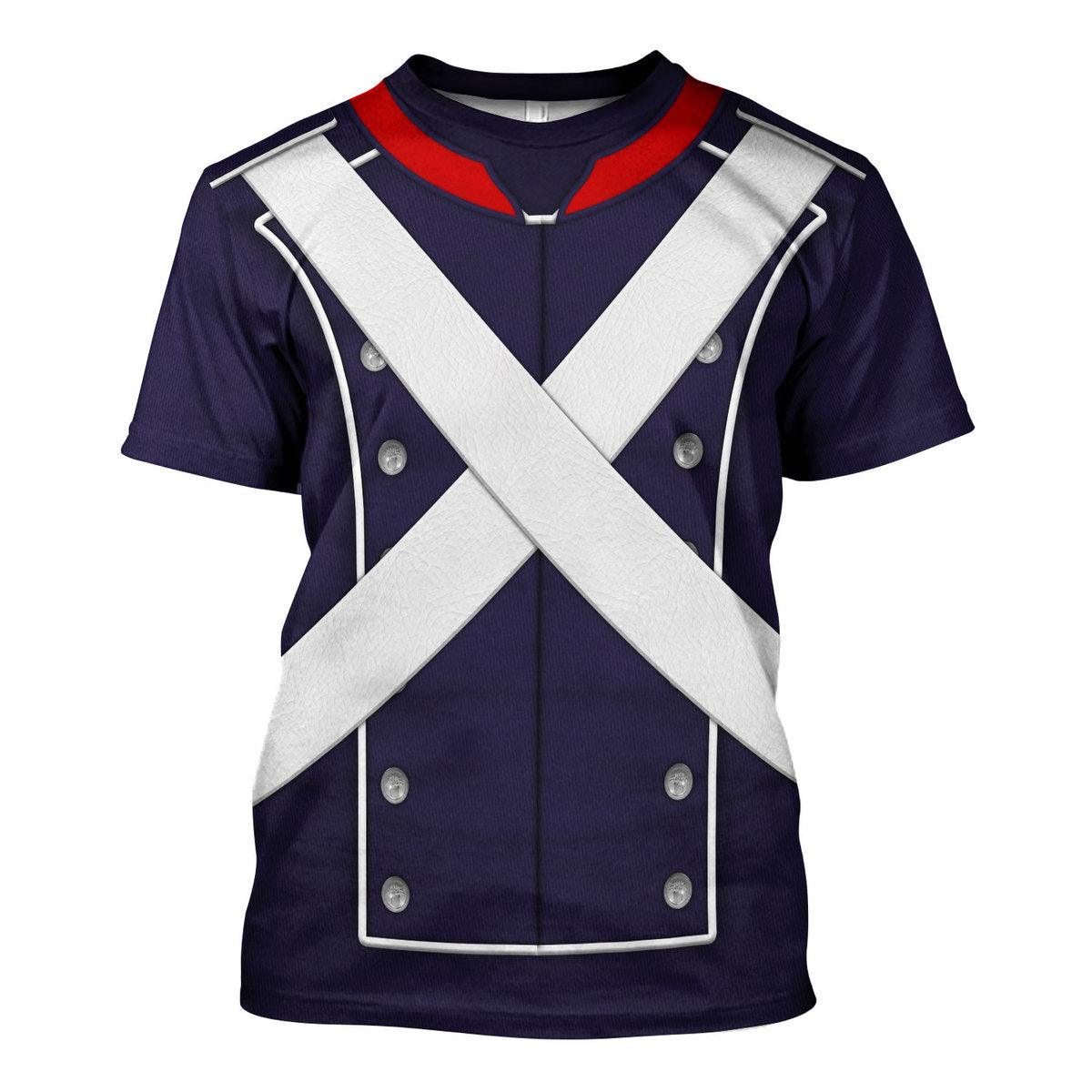 Gearhomie French Light Infantry-1812-1815 Uniform All Over Print Hoodie Sweatshirt T-Shirt Tracksuit - DucG
