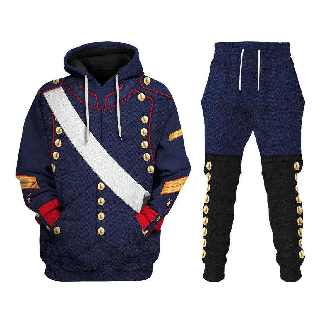 Gearhomie French Line Artillery-1806 Uniform All Over Print Hoodie Sweatshirt T-Shirt Tracksuit - DucG