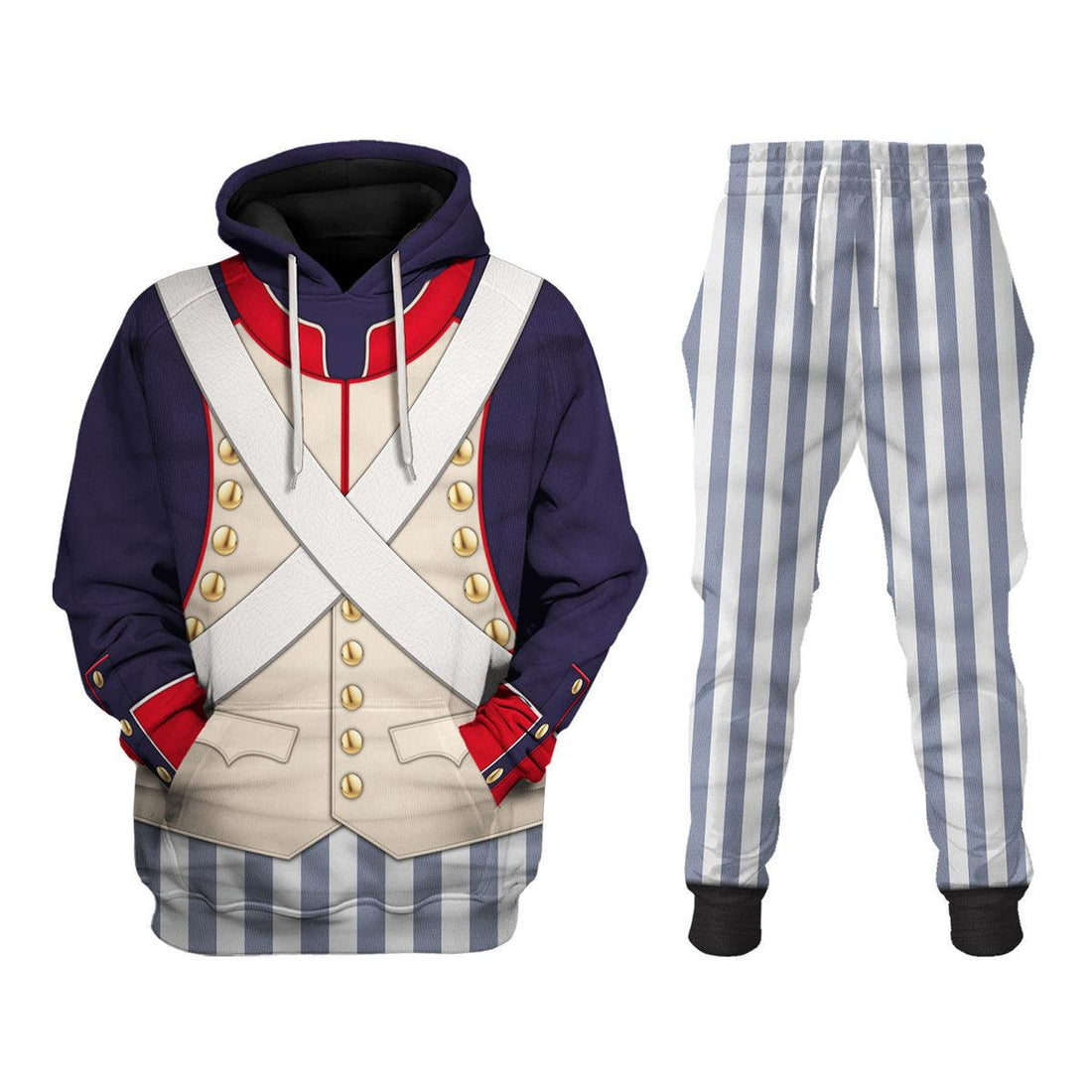 Gearhomie French Line Infantry 1796-1806 Uniform All Over Print Hoodie Sweatshirt T-Shirt Tracksuit - DucG