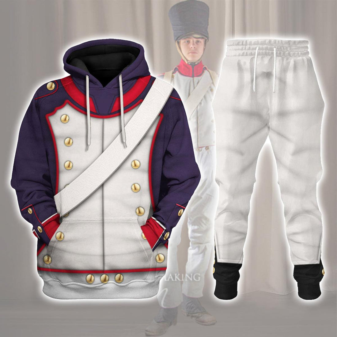 Gearhomie French Line Infantry-Centre Company (1812-1815) Uniform All Over Print Hoodie Sweatshirt T-Shirt Tracksuit - DucG