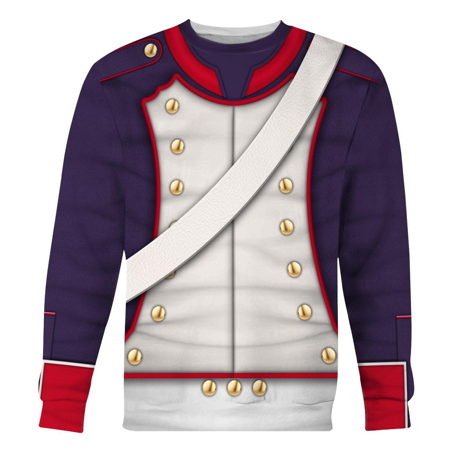 Gearhomie French Line Infantry-Centre Company (1812-1815) Uniform All Over Print Hoodie Sweatshirt T-Shirt Tracksuit - DucG