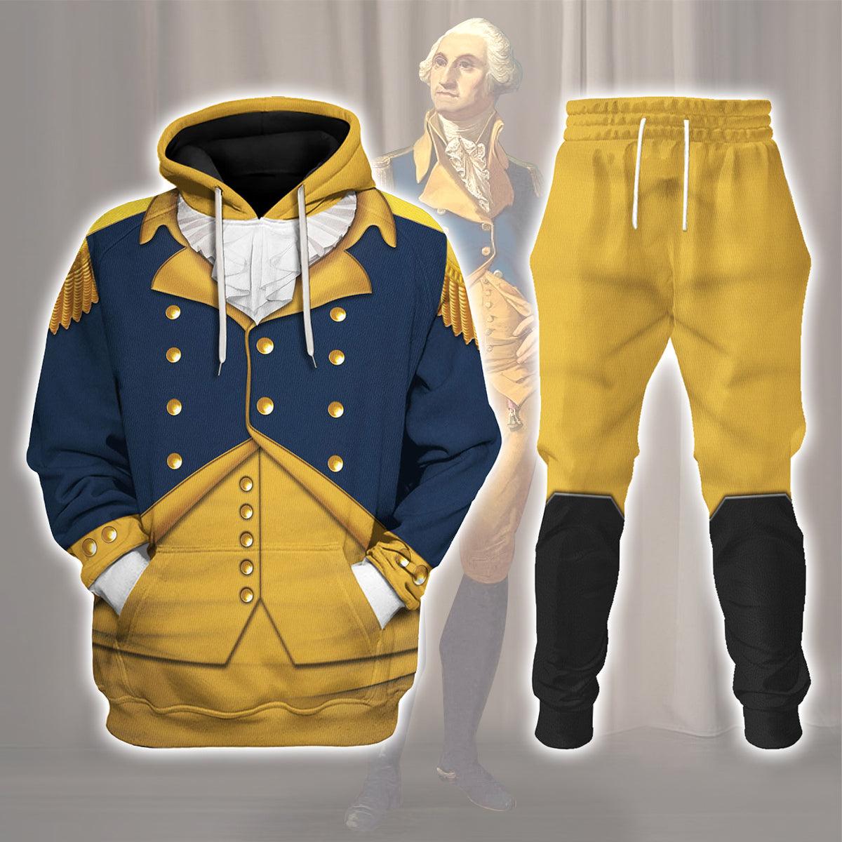 Gearhomie General George Washington Costume Hoodie Sweatshirt T-Shirt Tracksuit - Gearhomie.com