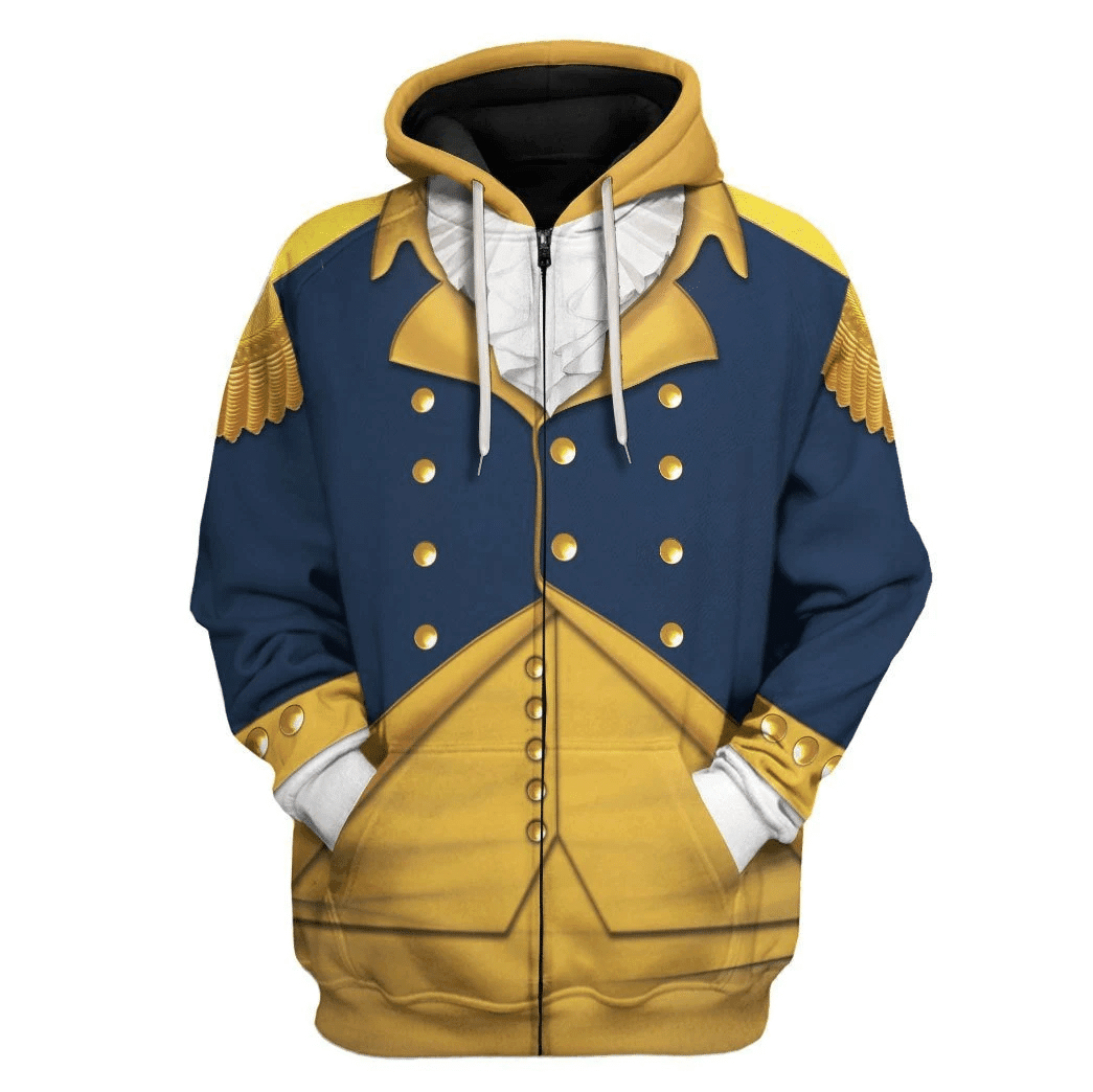 Gearhomie General George Washington Costume Hoodie Sweatshirt T-Shirt Tracksuit - Gearhomie.com