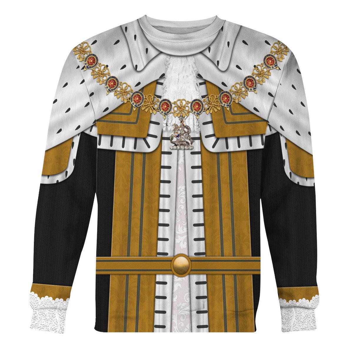 Gearhomie George II of England Costume Hoodie Sweatshirt T-Shirt Tracksuit - Gearhomie.com