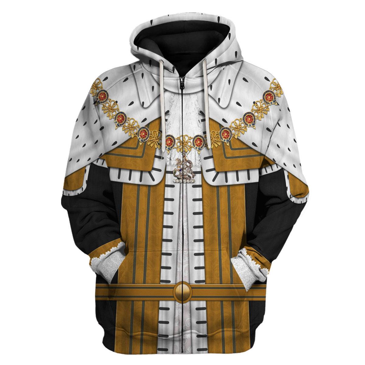 Gearhomie George II of England Costume Hoodie Sweatshirt T-Shirt Tracksuit - Gearhomie.com