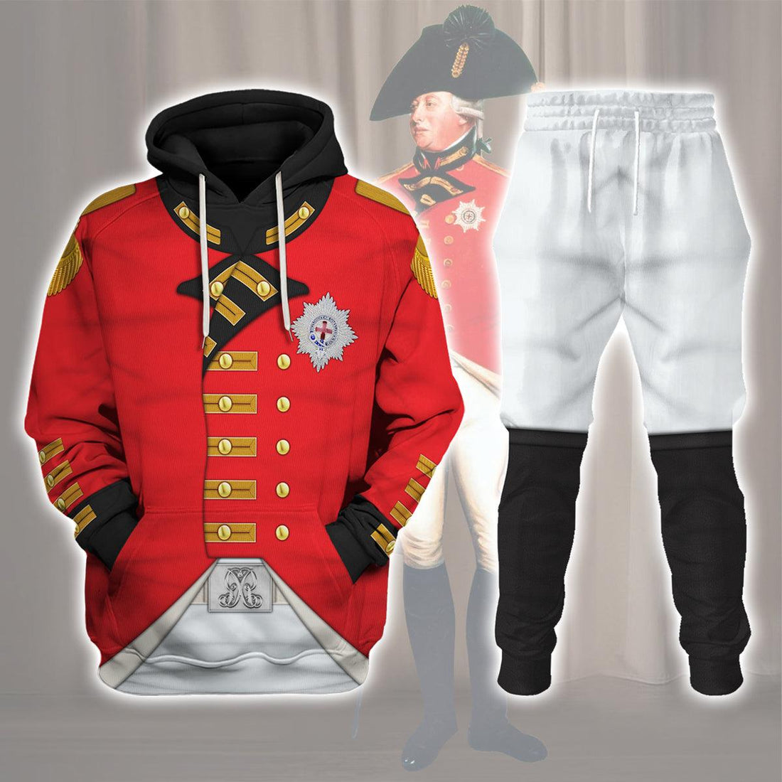 Gearhomie George III of England Uniform Costume Hoodie Sweatshirt T-Shirt Tracksuit - Gearhomie.com