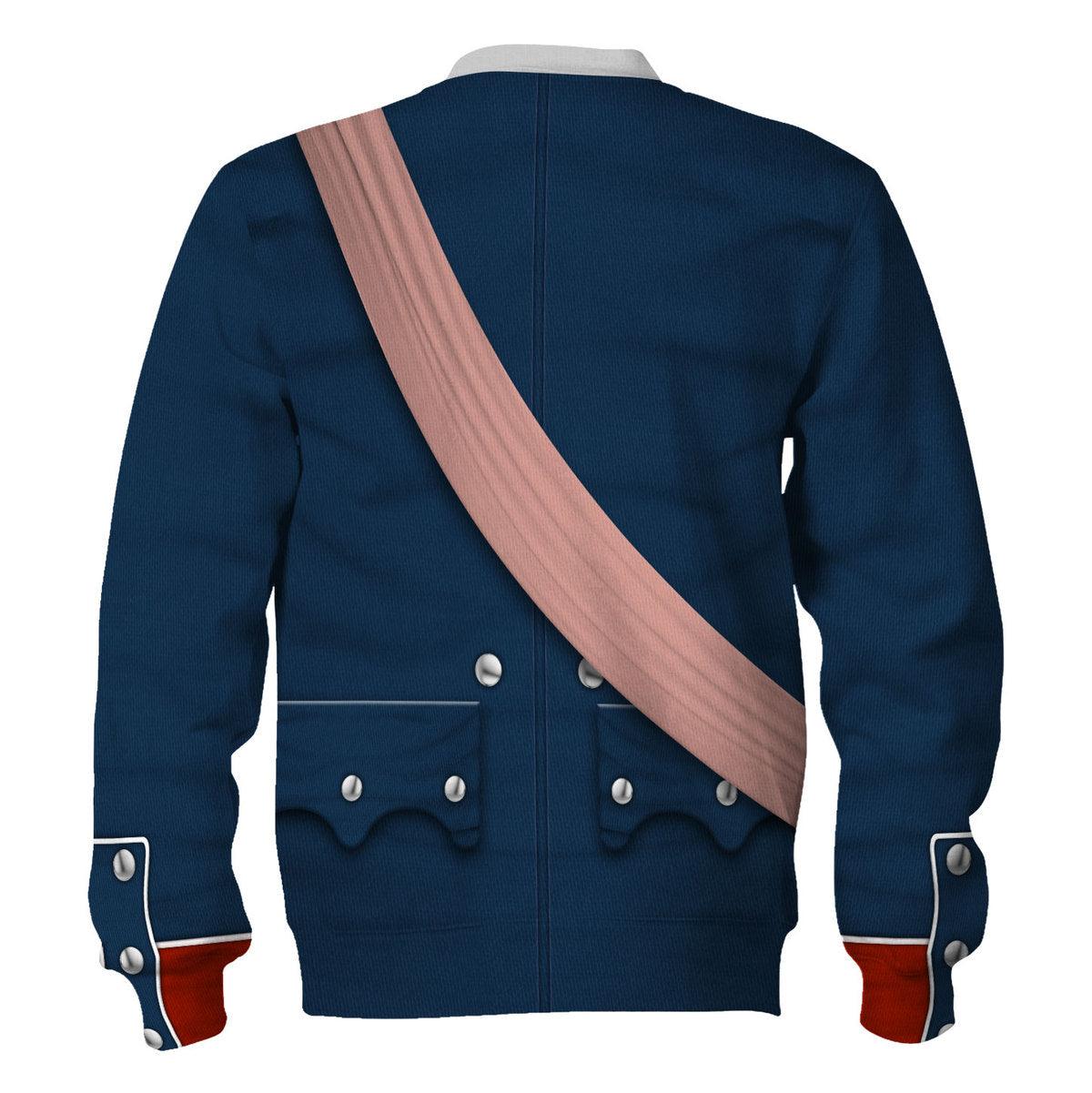 Gearhomie George Washington In Uniform As Colonel Uniform All Over Print Hoodie Sweatshirt T-Shirt Tracksuit - Gearhomie.com