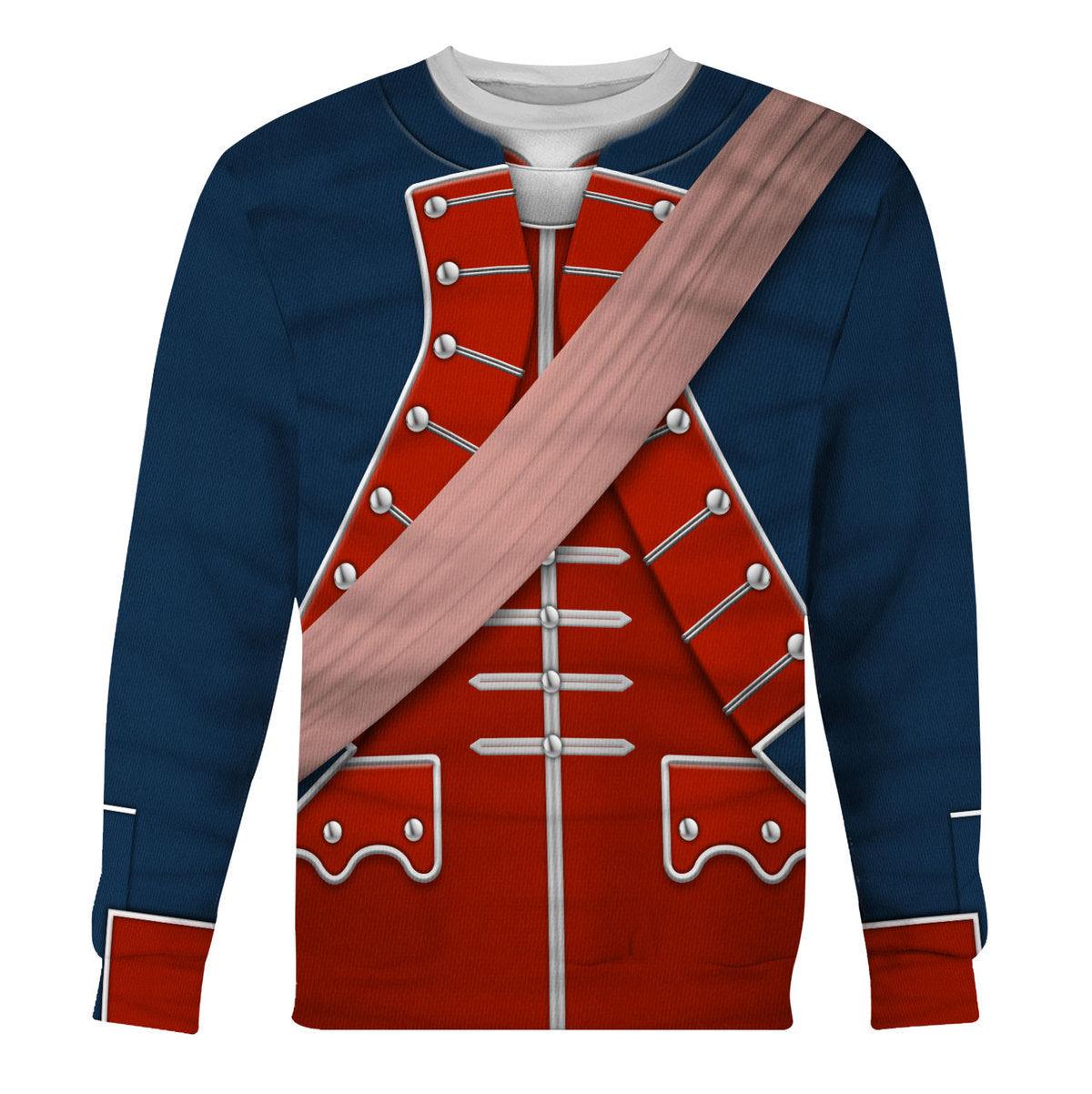 Gearhomie George Washington In Uniform As Colonel Uniform All Over Print Hoodie Sweatshirt T-Shirt Tracksuit - Gearhomie.com