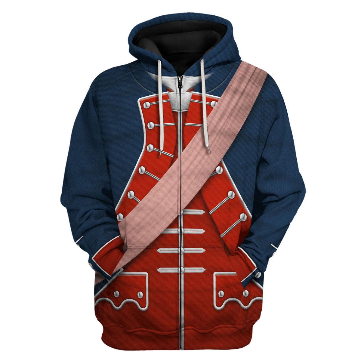Gearhomie George Washington In Uniform As Colonel Uniform All Over Print Hoodie Sweatshirt T-Shirt Tracksuit - Gearhomie.com