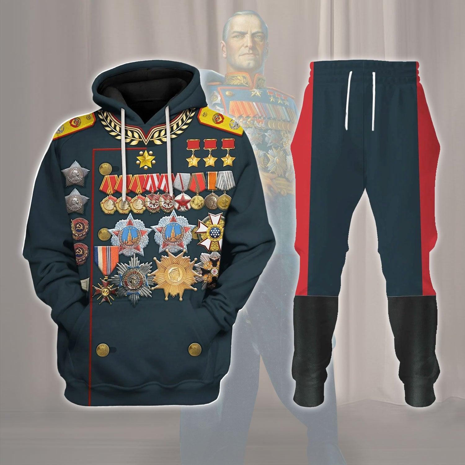 Gearhomie Georgy Zhukov Soviet General and Marshal Of The Soviet Costume Hoodie Sweatshirt T-Shirt Tracksuit - Gearhomie.com