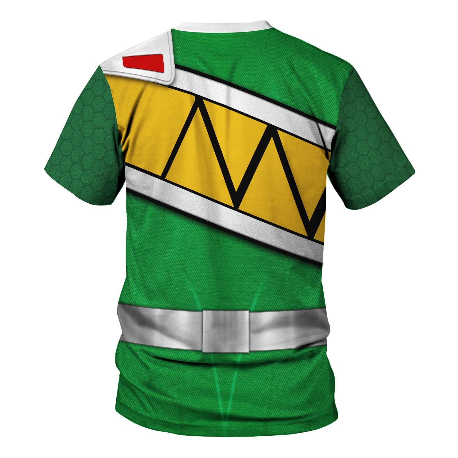 Gearhomie Green Power Rangers Dino Charge Hoodies Sweatshirt T-shirt Hawaiian Tracksuit - Gearhomie.com