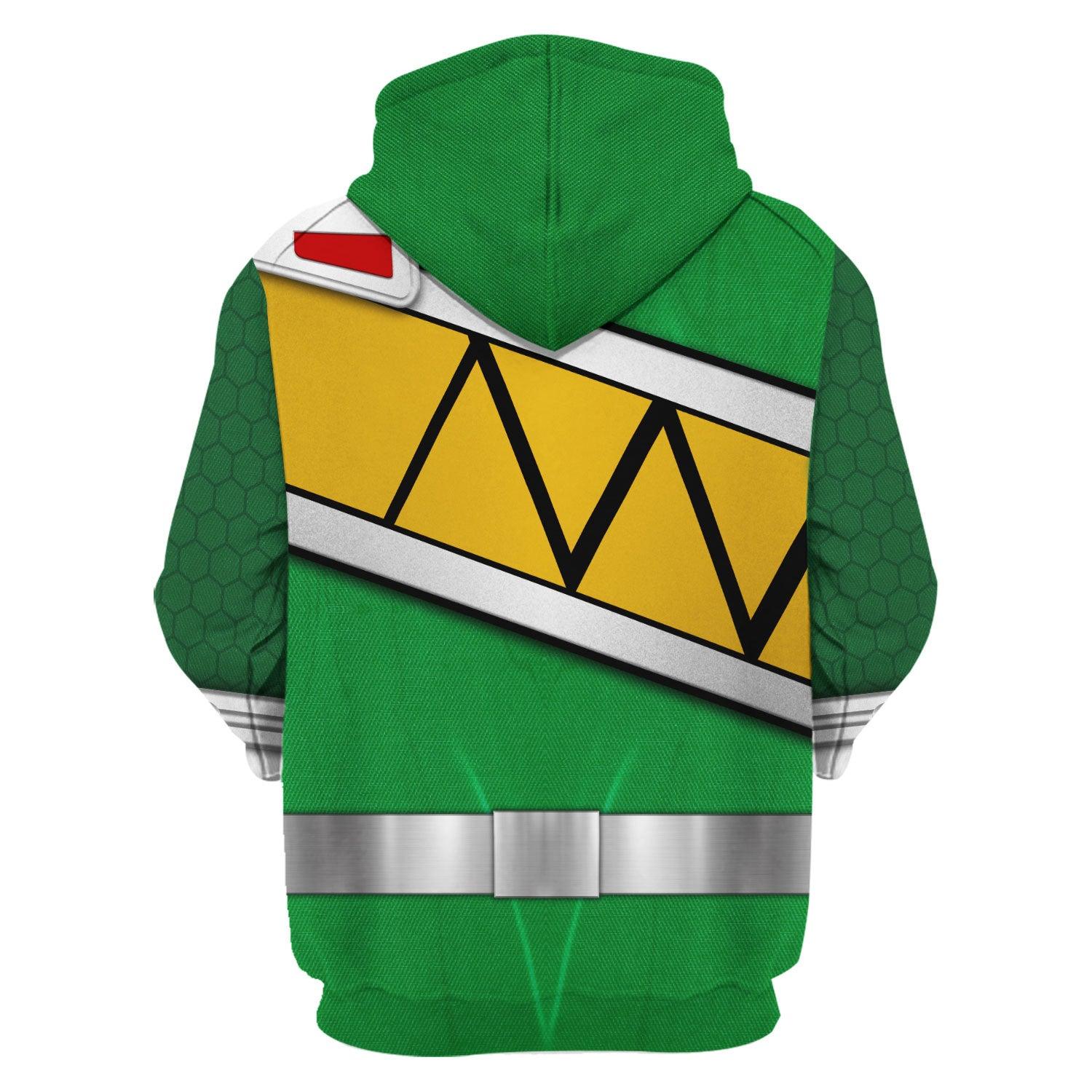 Gearhomie Green Power Rangers Dino Charge Hoodies Sweatshirt T-shirt Hawaiian Tracksuit - Gearhomie.com
