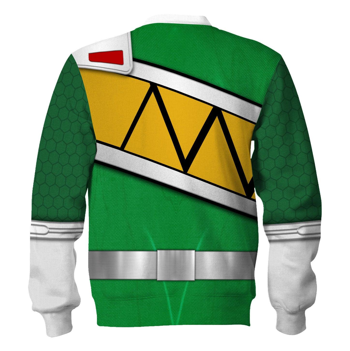 Gearhomie Green Power Rangers Dino Charge Hoodies Sweatshirt T-shirt Hawaiian Tracksuit - Gearhomie.com