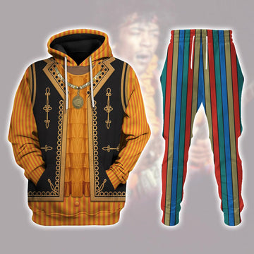 Gearhomie Guitar Burning Outfit Jimi Hendrix Costume Hoodie Sweatshirt T-Shirt Tracksuit - Gearhomie.com