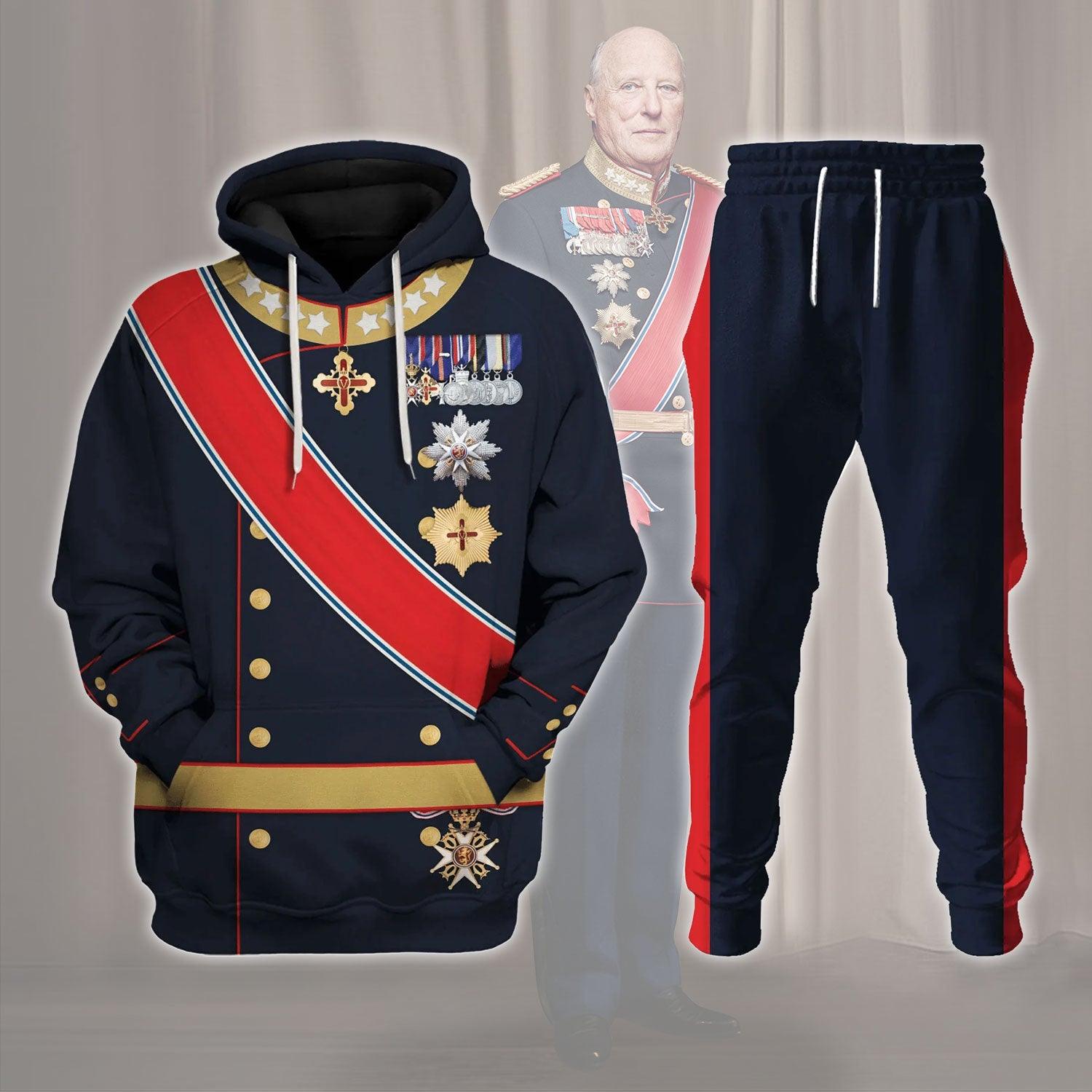 Gearhomie Harald V of Norway King of Norway Costume Hoodie Sweatshirt T-Shirt Tracksuit - Gearhomie.com
