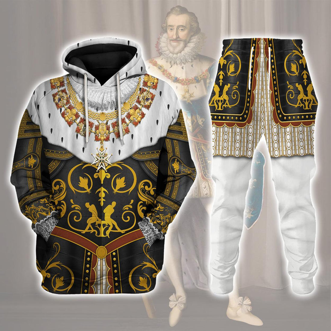 Gearhomie Henry IV De Bourbon Coronation Robes Costume All Over Print Hoodie Sweatshirt T-Shirt Tracksuit - Gearhomie.com