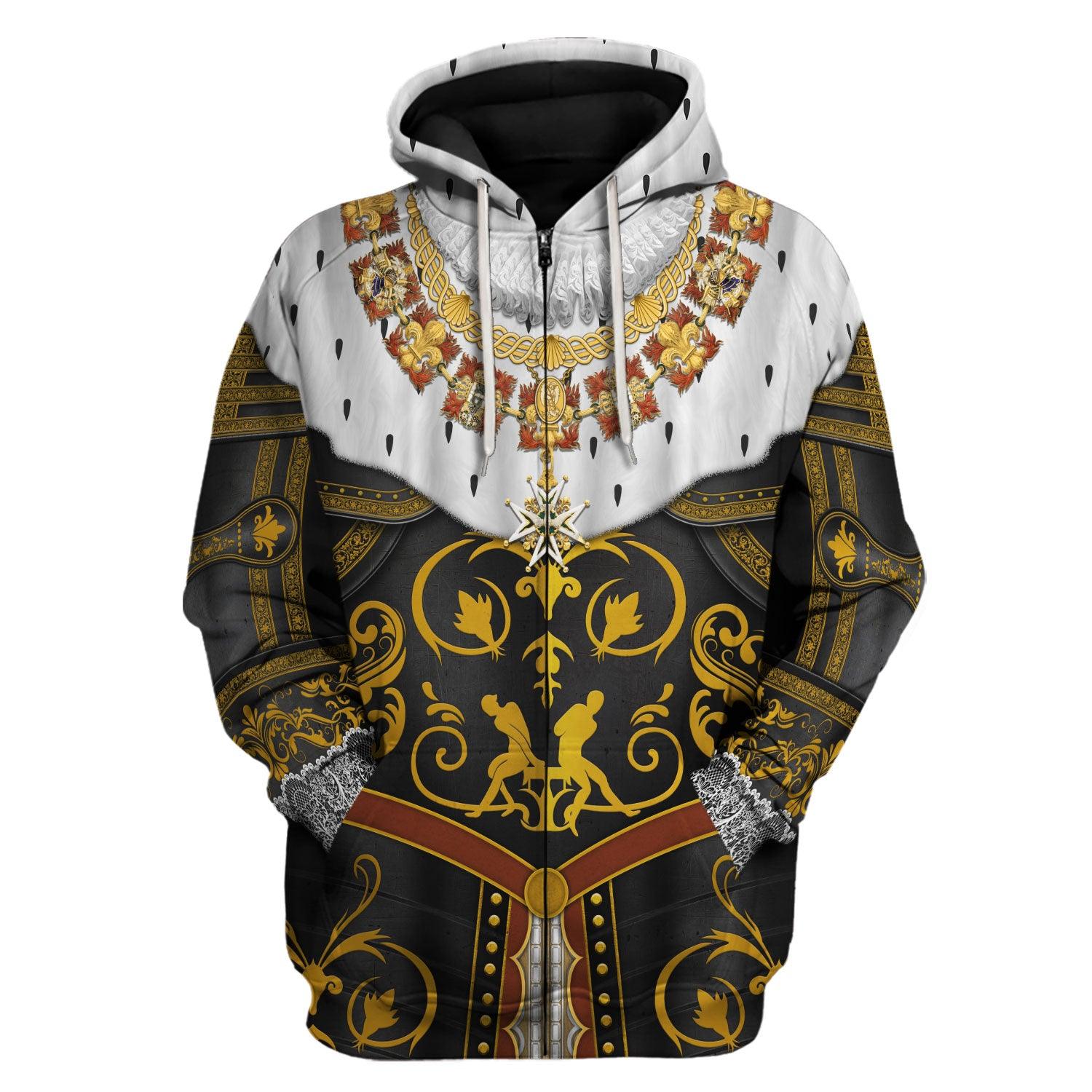 Gearhomie Henry IV De Bourbon Coronation Robes Costume All Over Print Hoodie Sweatshirt T-Shirt Tracksuit - Gearhomie.com