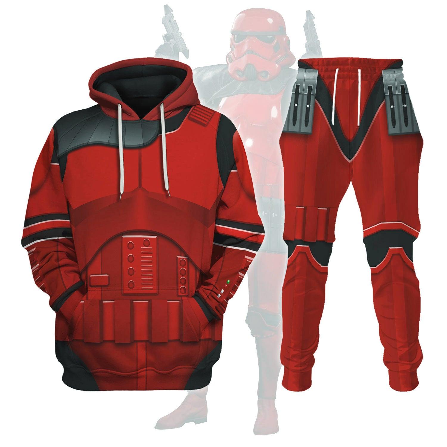 Gearhomie Imprerial Crimson Stormtrooper Costume Hoodie Sweatshirt T-Shirt Sweatpants - Gearhomie.com