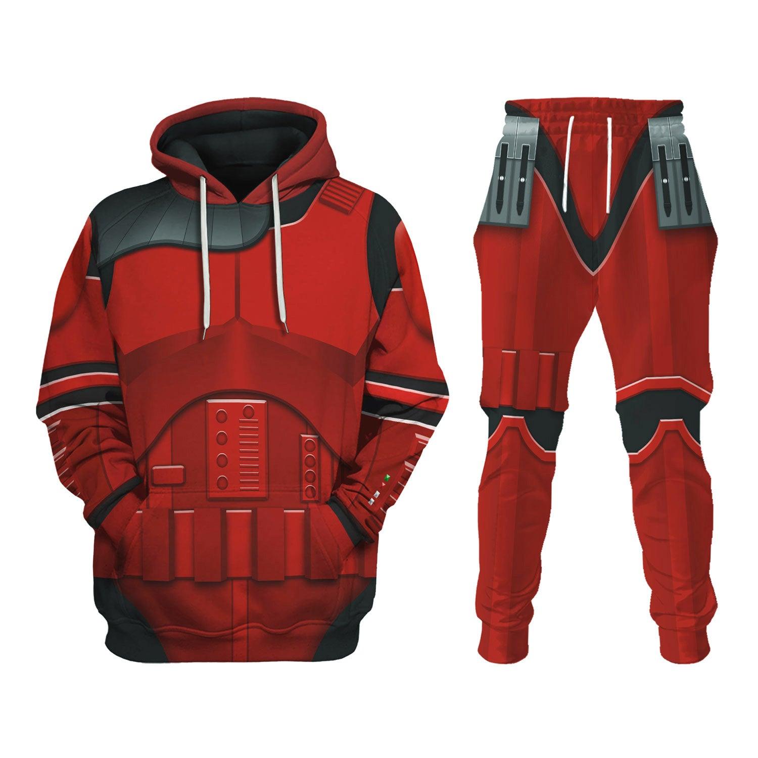 Gearhomie Imprerial Crimson Stormtrooper Costume Hoodie Sweatshirt T-Shirt Sweatpants - Gearhomie.com