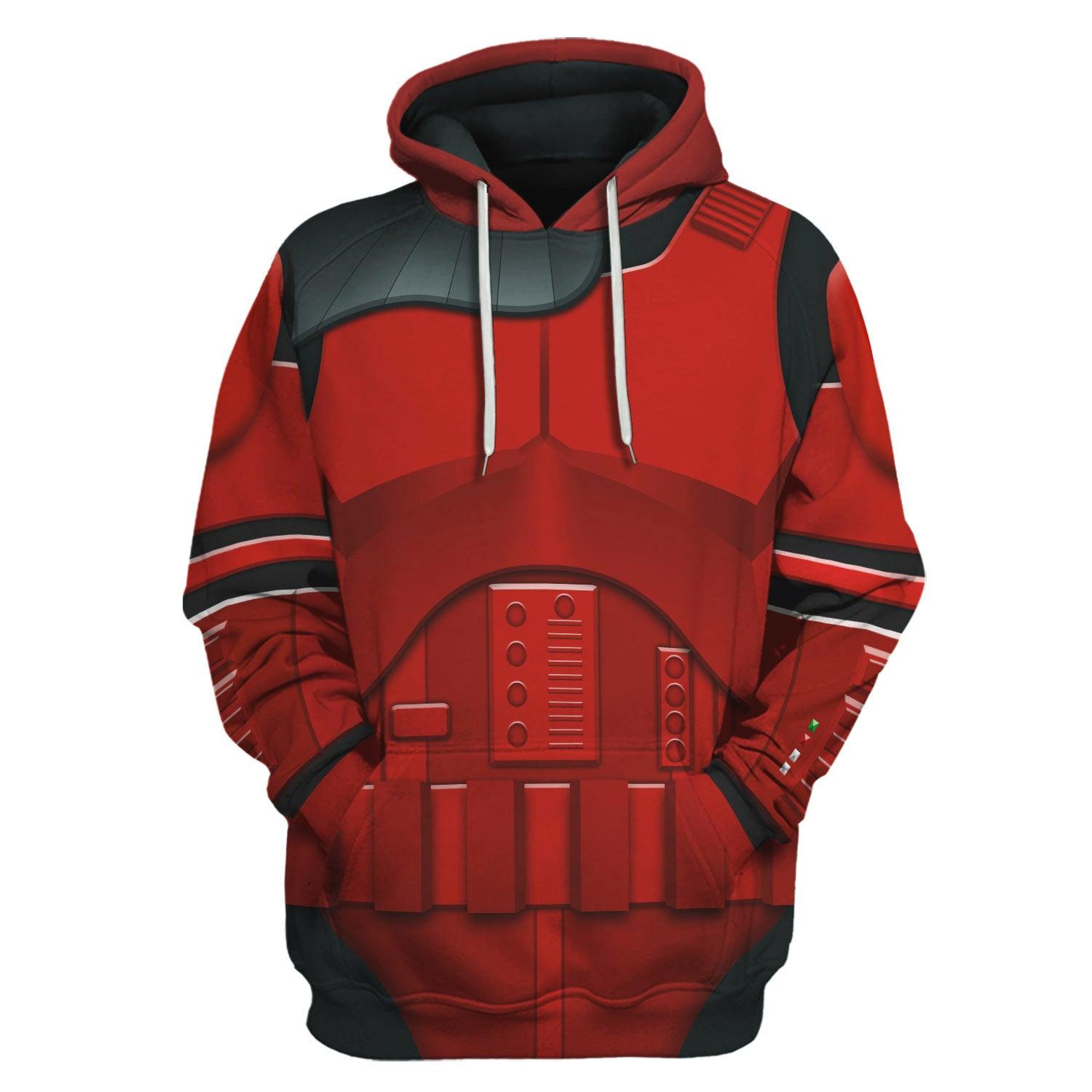 Gearhomie Imprerial Crimson Stormtrooper Costume Hoodie Sweatshirt T-Shirt Sweatpants - Gearhomie.com