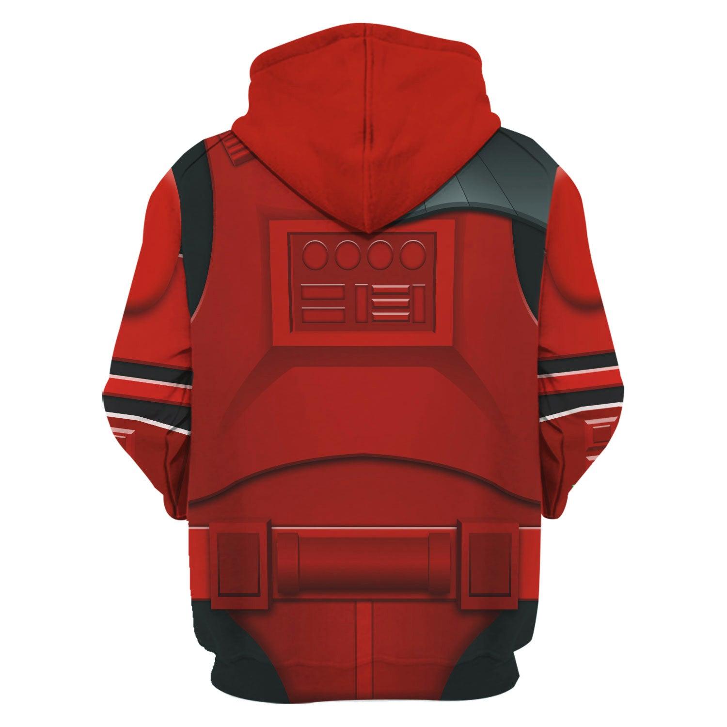 Gearhomie Imprerial Crimson Stormtrooper Costume Hoodie Sweatshirt T-Shirt Sweatpants - Gearhomie.com