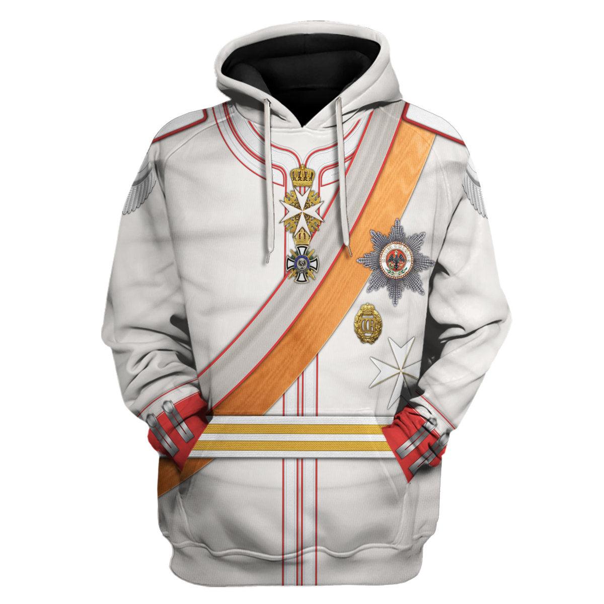 Gearhomie Kaiser Wilhelm II 1910 Uniform Costume Hoodie Sweatshirt T-Shirt Tracksuit - Gearhomie.com