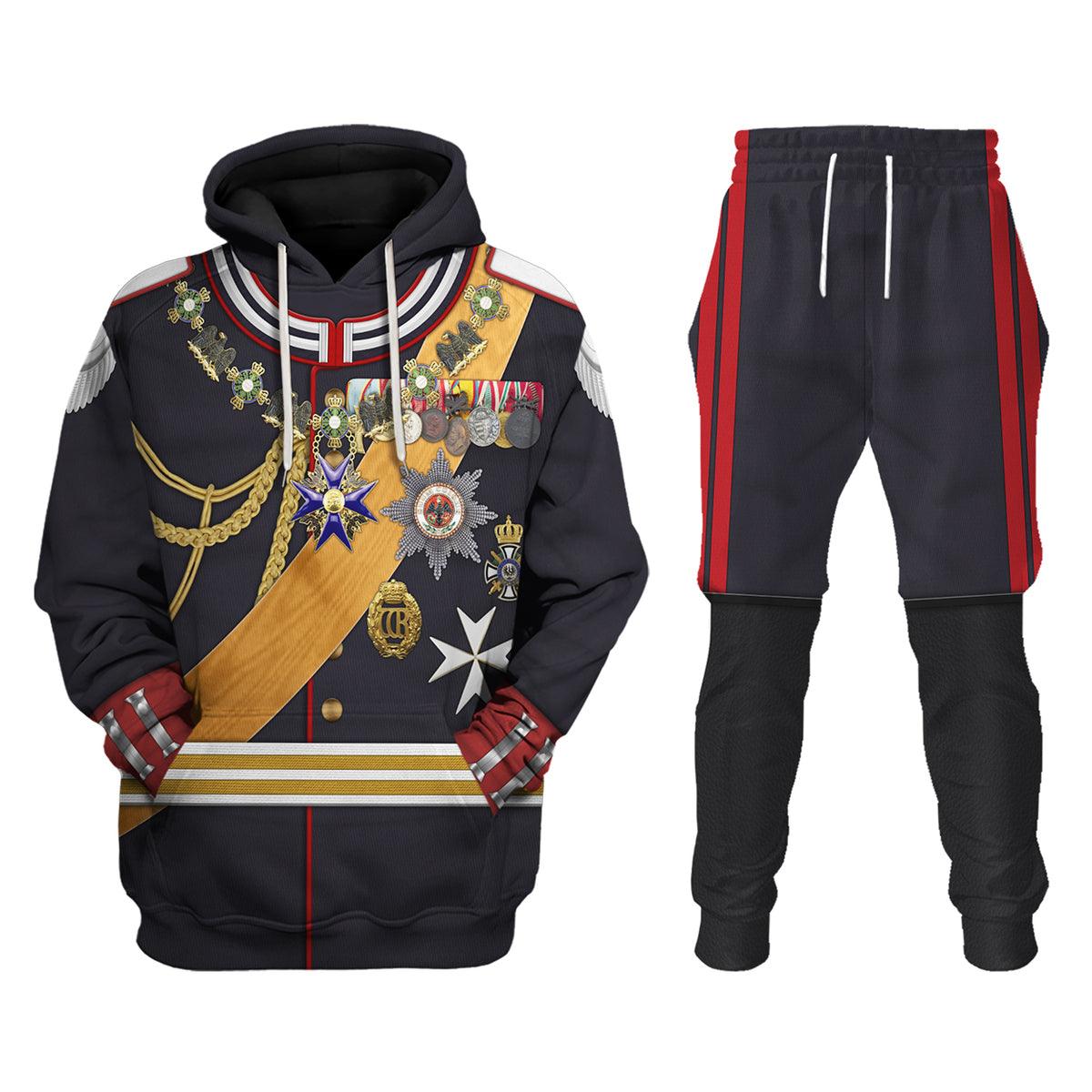 Gearhomie Kaiser Wilhelm II Gala Uniform with Degen German Empire Costume Hoodie Sweatshirt T-Shirt Tracksuit - Gearhomie.com