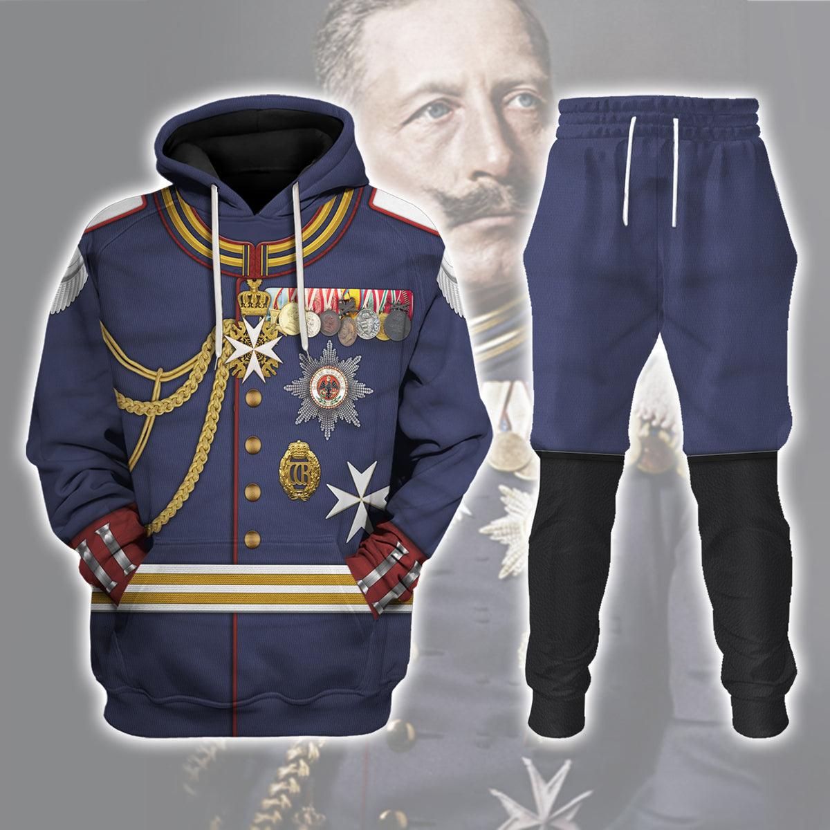 Gearhomie Kaiser Wilhelm II Military Uniform German Emperor Costume Hoodie Sweatshirt T-Shirt Tracksuit - Gearhomie.com