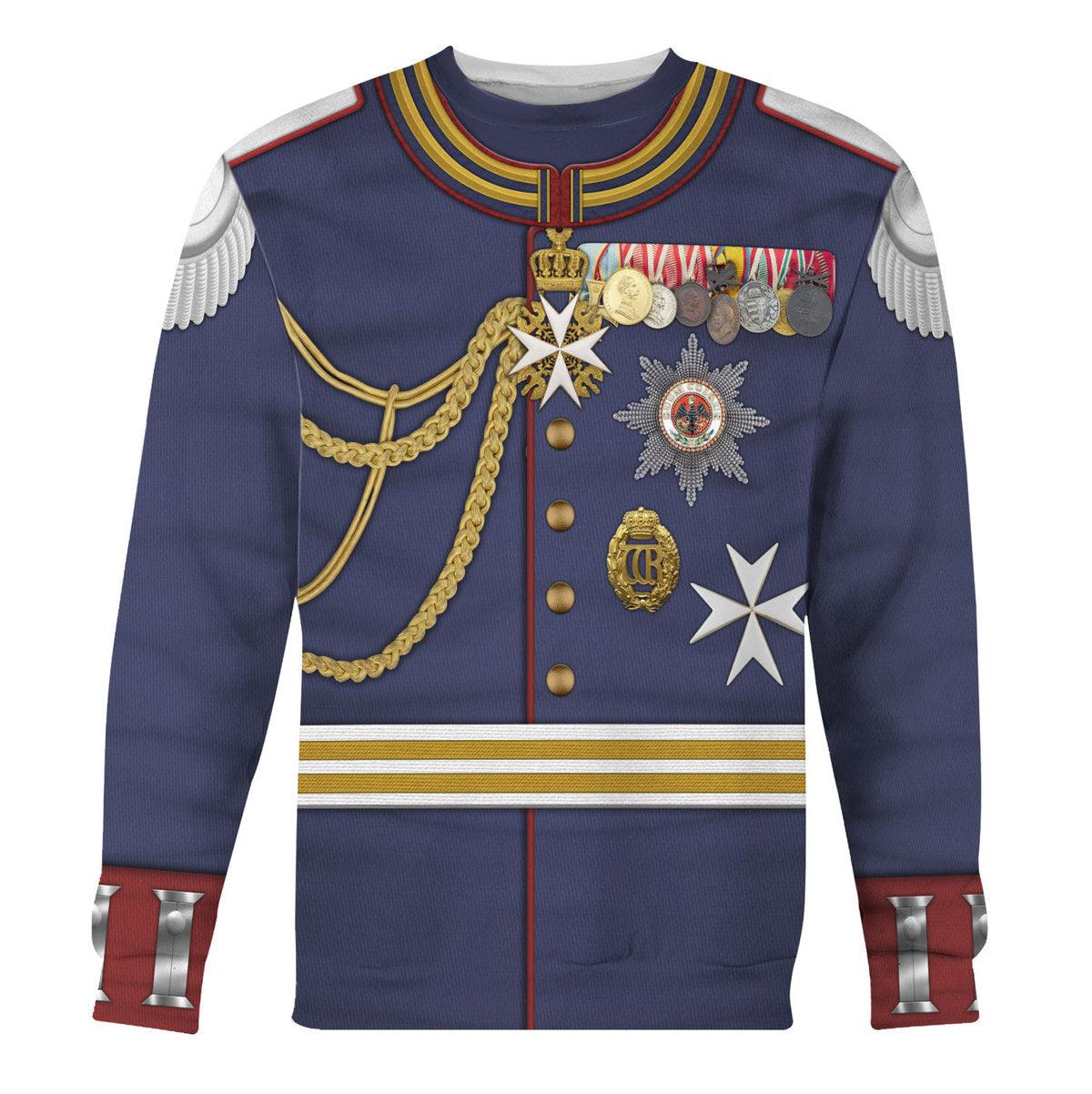Oodiegang Kaiser Wilhelm II Military Uniform German Emperor Costume Hoodie Sweatshirt T-Shirt Tracksuit - Oodiegang.com