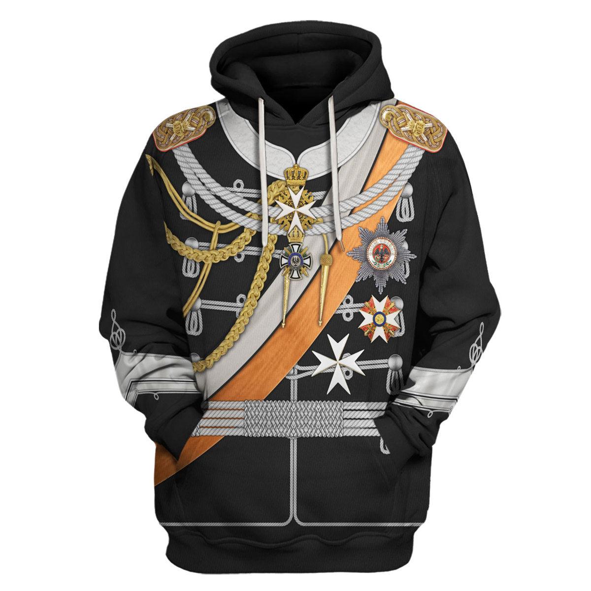 Gearhomie Kaiser Wilhelm II Uniform German Emperor & King of Prussia Costume Hoodie Sweatshirt T-Shirt Tracksuit - Gearhomie.com