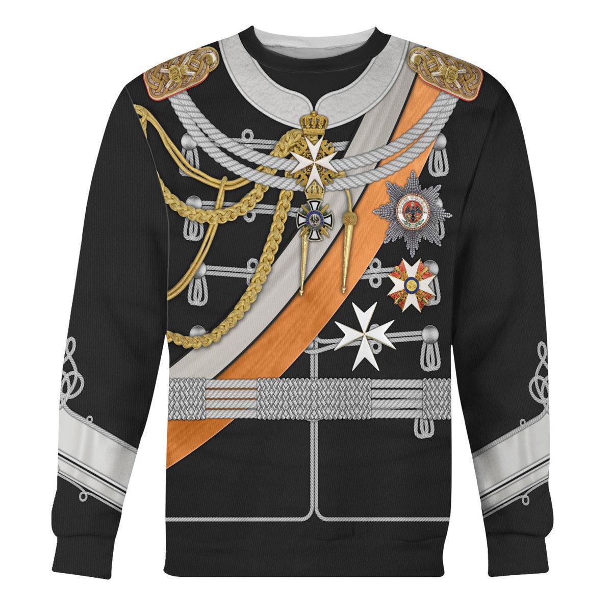 Gearhomie Kaiser Wilhelm II Uniform German Emperor & King of Prussia Costume Hoodie Sweatshirt T-Shirt Tracksuit - Gearhomie.com