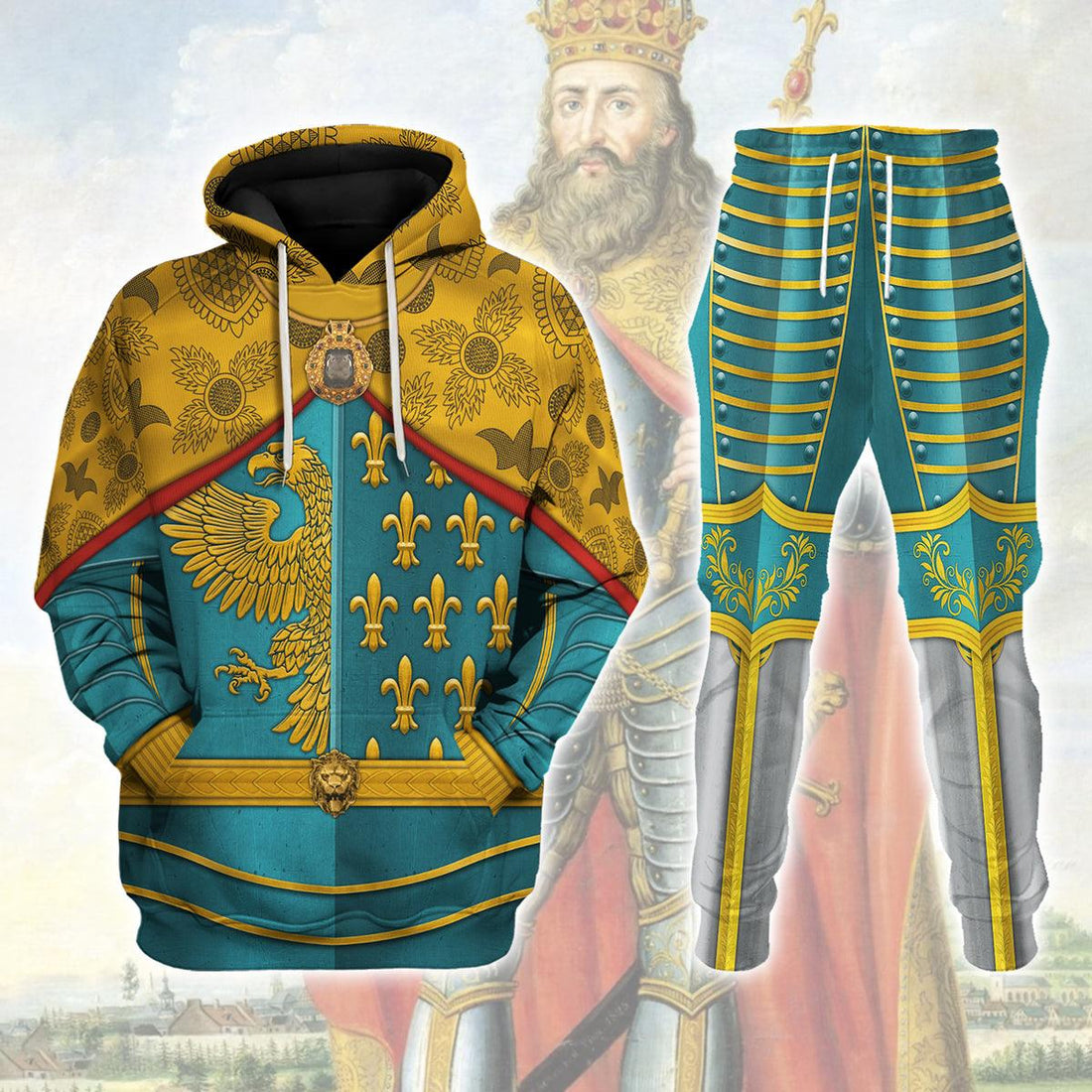 Gearhomie Karl I Charlemagne Holy Roman Emperor Costume Hoodie Sweatshirt T-Shirt Tracksuit - Gearhomie.com